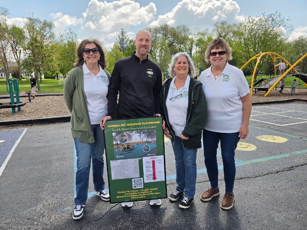 Saydel Alumni Association members at Cornell Elementary playground